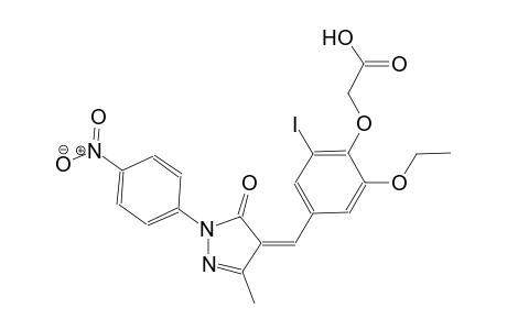 (2-ethoxy-6-iodo-4-{(Z)-[3-methyl-1-(4-nitrophenyl)-5-oxo-1,5-dihydro-4H-pyrazol-4-ylidene]methyl}phenoxy)acetic acid