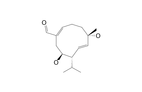 PULICANADIENAL_A;(1E,5E,8R)-4-ALPHA,8-BETA-DIHYDROXY-7-BETA-H-GERMACRA-1(10),5-DIEN-14-AL