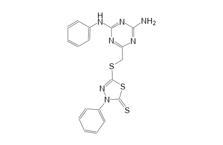5-{[(4-amino-6-anilino-1,3,5-triazin-2-yl)methyl]sulfanyl}-3-phenyl-1,3,4-thiadiazole-2(3H)-thione