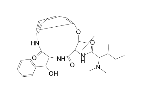 2-(Dimethylamino)-N-[7-[hydroxy(phenyl)methyl]-3-isopropyl-5,8-dioxo-2-oxa-6,9-diazabicyclo[10.2.2]hexadeca-1(14),10,12,15-tetraen-4-yl]-3-methylpentanamide