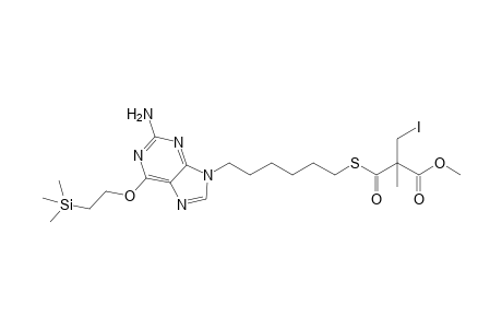 2-{6-[2-Amino-6-(2-trimethylsilanyl-ethoxy)-purin-9-yl]-hexylsulfanylcarbonyl}-3-iodo-2-methyl-propionic acid methyl ester