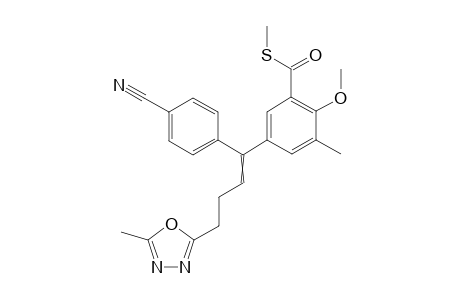 S-methyl 5-[1-(4-cyanophenyl)-4-(5-methyl-1,3,4-oxadiazol-2-yl)but-1-enyl]-2-methoxy-3-methyl-benzenecarbothioate