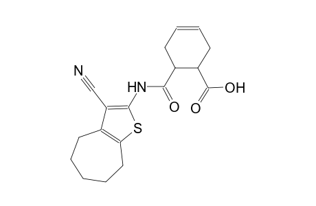 6-{[(3-cyano-5,6,7,8-tetrahydro-4H-cyclohepta[b]thien-2-yl)amino]carbonyl}-3-cyclohexene-1-carboxylic acid