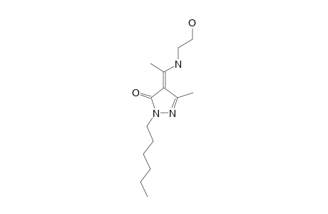 1-(N-HEXYL)-4-[1-(2-HYDROXYETHYL)-AMINOETHYLIDENE]-3-METHYL-2-PYRAZOLIN-5-ONE