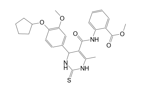 methyl 2-[({4-[4-(cyclopentyloxy)-3-methoxyphenyl]-6-methyl-2-thioxo-1,2,3,4-tetrahydro-5-pyrimidinyl}carbonyl)amino]benzoate