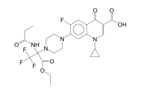 1-Cyclopropyl-7-(4-[1-(ethoxycarbonyl)-2,2,2-trifluoro-1-(propionylamino)ethyl]-1-piperazinyl)-6-fluoro-4-oxo-1,4-dihydro-3-quinolinecarboxylic acid
