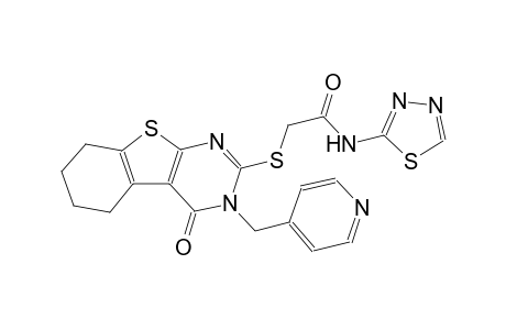 2-{[4-oxo-3-(4-pyridinylmethyl)-3,4,5,6,7,8-hexahydro[1]benzothieno[2,3-d]pyrimidin-2-yl]sulfanyl}-N-(1,3,4-thiadiazol-2-yl)acetamide