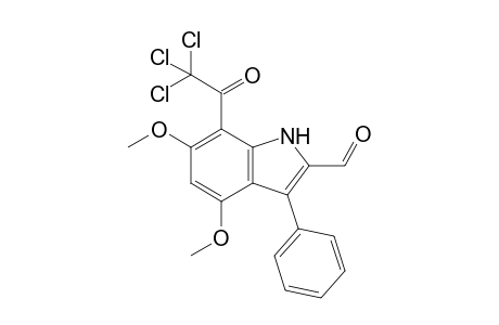 4,6-dimethoxy-3-phenyl-7-(2,2,2-trichloro-1-oxoethyl)-1H-indole-2-carboxaldehyde