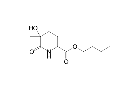 (+-)-n-Butyl 6-oxo-5-hydroxy-5-methyl-2-piperidinecarboxylate