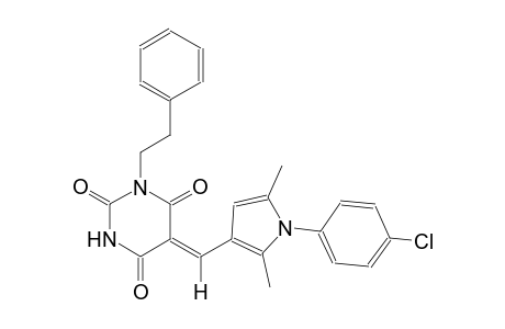 (5Z)-5-{[1-(4-chlorophenyl)-2,5-dimethyl-1H-pyrrol-3-yl]methylene}-1-(2-phenylethyl)-2,4,6(1H,3H,5H)-pyrimidinetrione