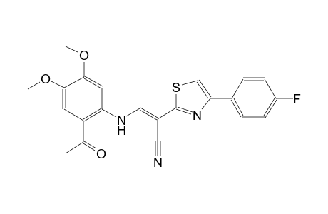 (2E)-3-(2-acetyl-4,5-dimethoxyanilino)-2-[4-(4-fluorophenyl)-1,3-thiazol-2-yl]-2-propenenitrile