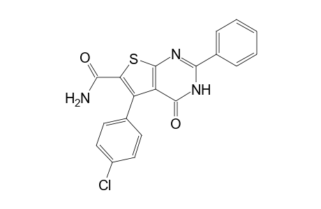 5-(4-Chlorophenyl)-3,4-dihydro-2-phenyl-4-oxothieno[2,3-d]-pyrimidine-6-carboxamide