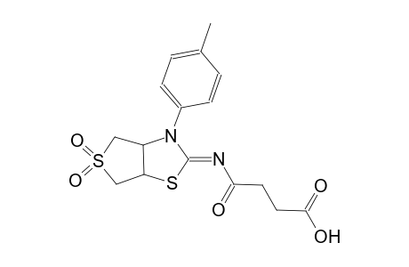 4-[((2Z)-3-(4-methylphenyl)-5,5-dioxidotetrahydrothieno[3,4-d][1,3]thiazol-2(3H)-ylidene)amino]-4-oxobutanoic acid