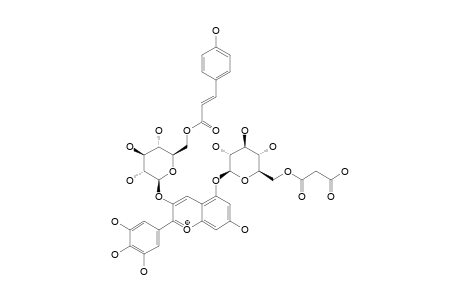 DELPHINIDIN-3-O-(6-O-TRANS-PARA-COUMAROYL-BETA-D-GLUCOPYRANOSIDE)-5-O-(6-O-MALONYL-BETA-D-GLUCOPYRANOSIDE)