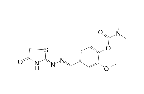 carbamic acid, dimethyl-, 2-methoxy-4-[(E)-[(2Z)-2-(4-oxo-2-thiazolidinylidene)hydrazono]methyl]phenyl ester