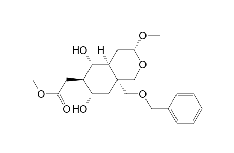 1H-2-Benzopyran-6-acetic acid, octahydro-5,7-dihydroxy-3-methoxy-8a-[(phenylmethoxy)methyl]-, methyl ester, (3.alpha.,4a.alpha.,5.alpha.,6.beta.,7.alpha.,8a.alpha.)-(.+-.)-