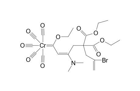 Pentacarbonyl[(2E)-7-bromo-5,5-bis(ethoxycarbonyl)-3-(dimethylamino)-1-ethoxy-2,7-octadien-1-ylidene]chromoum