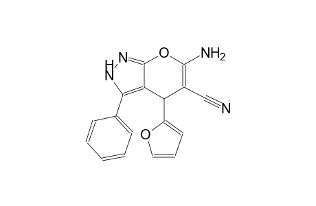 pyrano[2,3-c]pyrazole-5-carbonitrile, 6-amino-4-(2-furanyl)-2,4-dihydro-3-phenyl-