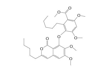 Benzoic acid, 3-[(6,7-dimethoxy-1-oxo-3-pentyl-1H-2-benzopyran-8-yl)oxy]-4,6-dimethoxy-2-pentyl-, methyl ester