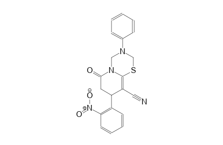 2H,6H-pyrido[2,1-b][1,3,5]thiadiazine-9-carbonitrile, 3,4,7,8-tetrahydro-8-(2-nitrophenyl)-6-oxo-3-phenyl-
