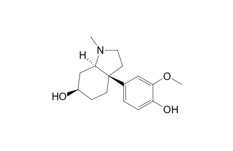 1H-Indol-6-ol, octahydro-3a-(4-hydroxy-3-methoxyphenyl)-1-methyl-, [3aS-(3a.alpha.,6.beta.,7a.alpha.)]-