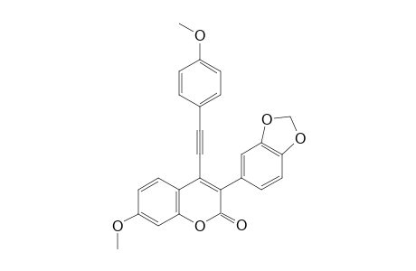3-(benzo[d][1,3]dioxol-5-yl)-7-methoxy-4-((4-methoxyphenyl)ethynyl)-2H-chromen-2-one