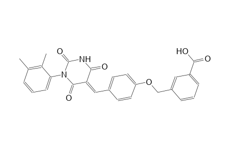 3-({4-[(E)-(1-(2,3-dimethylphenyl)-2,4,6-trioxotetrahydro-5(2H)-pyrimidinylidene)methyl]phenoxy}methyl)benzoic acid