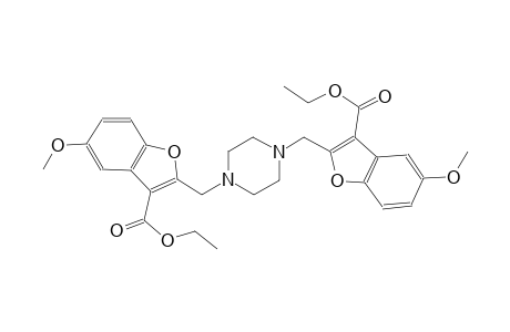 3-benzofurancarboxylic acid, 2-[[4-[[3-(ethoxycarbonyl)-5-methoxy-2-benzofuranyl]methyl]-1-piperazinyl]methyl]-5-methoxy-, ethyl ester