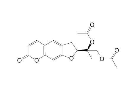Acetic acid (R)-2-acetoxy-2-((S)-7-oxo-2,3-dihydro-7H-furo[3,2-g]chromen-2-yl)-propyl ester