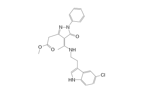 1H-pyrazole-3-acetic acid, 4-[1-[[2-(5-chloro-1H-indol-3-yl)ethyl]amino]ethylidene]-4,5-dihydro-5-oxo-1-phenyl-, methyl ester, (4Z)-
