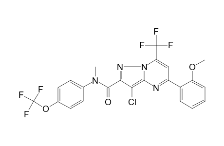 3-Chloranyl-5-(2-methoxyphenyl)-N-methyl-7-(trifluoromethyl)-N-[4-(trifluoromethyloxy)phenyl]pyrazolo[1,5-a]pyrimidine-2-carboxamide
