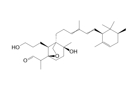 2-{(1R,2S,5R,8S)-2-Hydroxy-8-(3-hydroxypropyl)-2-methyl-1-[4-methyl-6-((1R,5S)-2,5,6,6-tetramethylcyclohex-2-enyl)-hexa-3,5-dienyl]-6-oxabicyclo[3.2.1]oct-5-yl}propanal