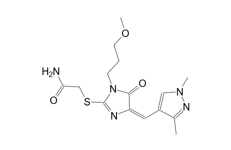 2-{[(4E)-4-[(1,3-dimethyl-1H-pyrazol-4-yl)methylene]-1-(3-methoxypropyl)-5-oxo-4,5-dihydro-1H-imidazol-2-yl]sulfanyl}acetamide
