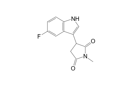 3-(5-fluoranyl-1H-indol-3-yl)-1-methyl-pyrrolidine-2,5-dione