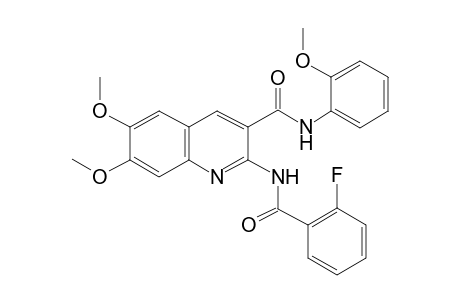 2-(2-Fluoro-benzoylamino)-6,7-dimethoxy-quinoline-3-carboxylic acid (2-methoxy-phenyl)-amide