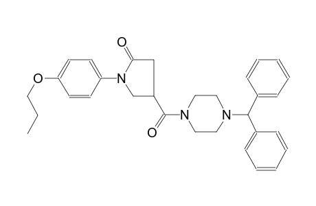 2-pyrrolidinone, 4-[[4-(diphenylmethyl)-1-piperazinyl]carbonyl]-1-(4-propoxyphenyl)-