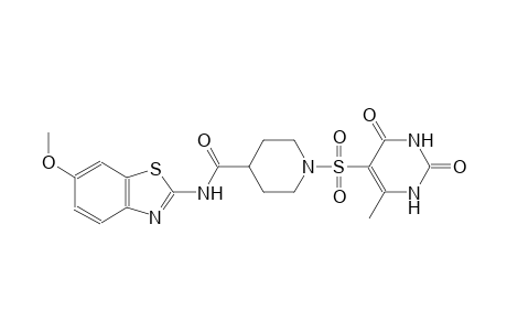N-(6-methoxy-1,3-benzothiazol-2-yl)-1-[(6-methyl-2,4-dioxo-1,2,3,4-tetrahydro-5-pyrimidinyl)sulfonyl]-4-piperidinecarboxamide