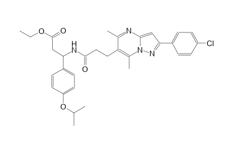 benzenepropanoic acid, beta-[[3-[2-(4-chlorophenyl)-5,7-dimethylpyrazolo[1,5-a]pyrimidin-6-yl]-1-oxopropyl]amino]-4-(1-methylethoxy)-,