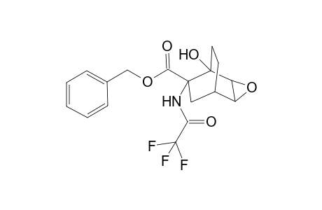 benzyl (1RS,2SR,4RS,5RS,6RS)- and (1RS,2RS,4RS,5RS,6RS)-5,6-epoxy-1-hydroxy-2-trifluoroacetylaminobicyclo[2.2.2]octane-2-carboxylate (1:10 diastereomeric mixture)