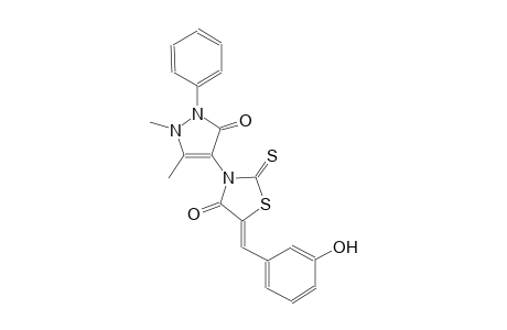 (5Z)-3-(1,5-dimethyl-3-oxo-2-phenyl-2,3-dihydro-1H-pyrazol-4-yl)-5-(3-hydroxybenzylidene)-2-thioxo-1,3-thiazolidin-4-one