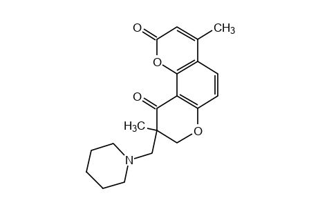 8,9-dihydro-4,9-dimethyl-9-(piperidinomethyl)-2H,10H-benzo[1,2-b:3,4-b']dipyran-2,10-dione