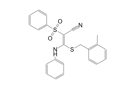 2-propenenitrile, 3-[[(2-methylphenyl)methyl]thio]-3-(phenylamino)-2-(phenylsulfonyl)-, (2E)-