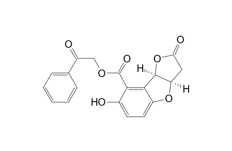Furo[3,2-b]benzofuran-8-carboxylic acid, 2,3,3a,8b-tetrahydro-7-hydroxy-2-oxo-, 2-oxo-2-phenylethyl ester, cis-