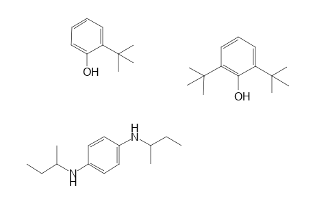 Mixture of n,n'-di-sec-butyl-p-phenylenediamine, 2,6-di-tert-butylphenol, o-tert-butylphenol