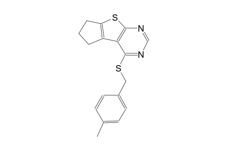5H-cyclopenta[4,5]thieno[2,3-d]pyrimidine, 6,7-dihydro-4-[[(4-methylphenyl)methyl]thio]-