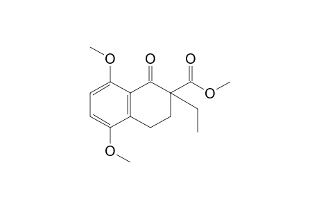5,8-dimethoxy-2-ethyl-1-oxo-1,2,3,4-tetrahydro-2-naphthoic acid, methyl ester