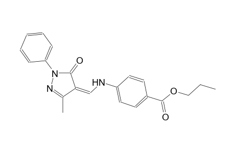 propyl 4-{[(Z)-(3-methyl-5-oxo-1-phenyl-1,5-dihydro-4H-pyrazol-4-ylidene)methyl]amino}benzoate