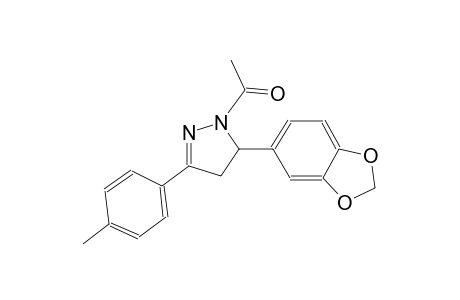 1-acetyl-5-(1,3-benzodioxol-5-yl)-3-(4-methylphenyl)-4,5-dihydro-1H-pyrazole