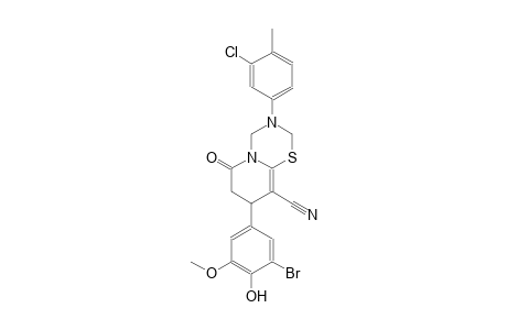 2H,6H-pyrido[2,1-b][1,3,5]thiadiazine-9-carbonitrile, 8-(3-bromo-4-hydroxy-5-methoxyphenyl)-3-(3-chloro-4-methylphenyl)-3,4,7,8-tetrahydro-6-oxo-