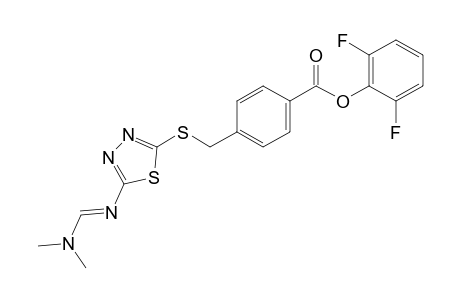 alpha-{{5-{[(dimethylamino)methylene]amino}-1,3,4-thiadiazol-2-yl}thio}-p-toluic acid, 2,6-difluorophenyl ester
